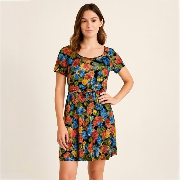 Forever 21 Y2K Watercolor Floral Tunic Dress - Picture 1 of 10